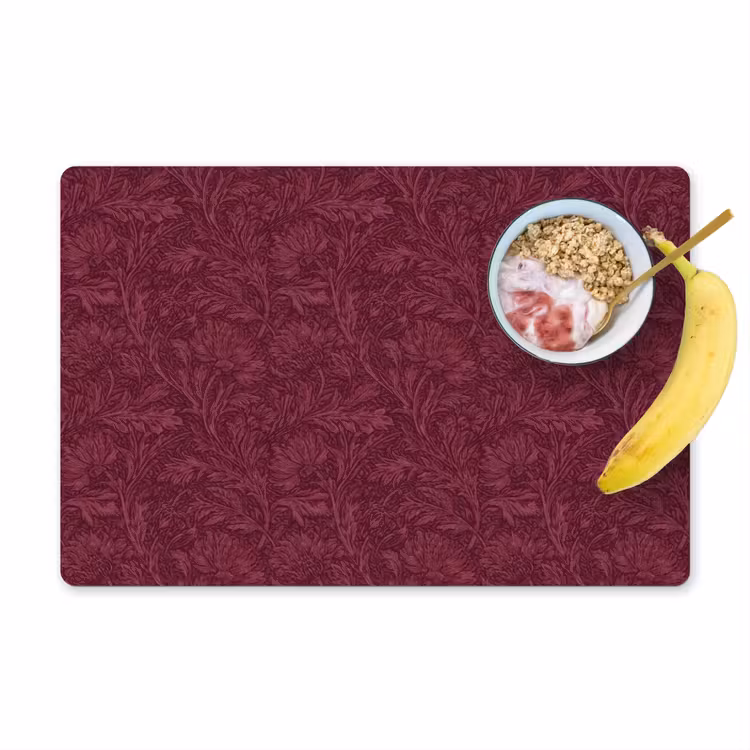 Placemat - 6 stuks - Bladeren - Patroon - Paars — 1