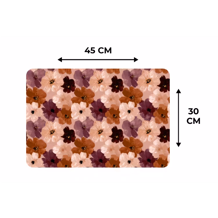 Placemat - 6 stuks - Bloemen - Abstract - Aardetinten — 3