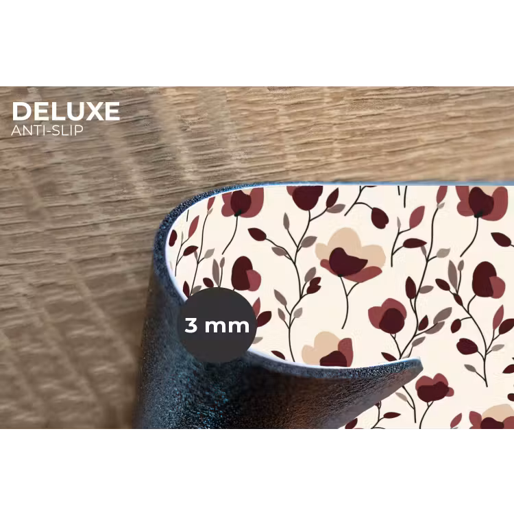 Placemat - 6 stuks - Bloemen - Botanisch - Bordeaux — 4