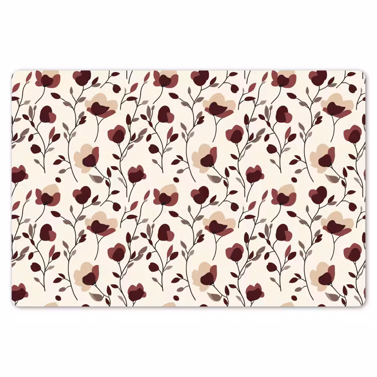 Placemat - 6 stuks - Bloemen - Botanisch - Bordeaux — 7