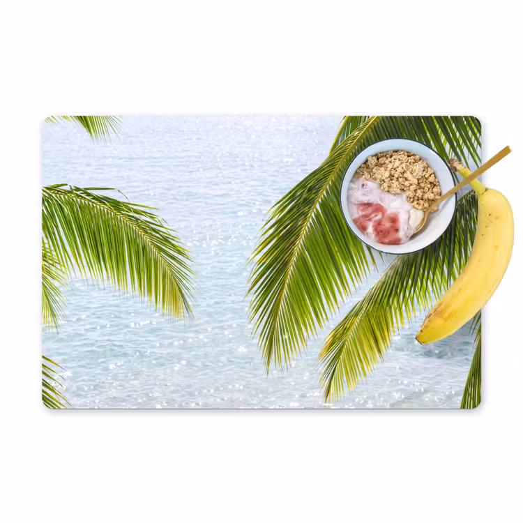Placemat - 6 stuks - Boom - Bladeren - Water - Tropisch - Groen — 1