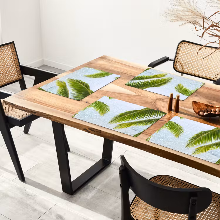 Placemat - 6 stuks - Boom - Bladeren - Water - Tropisch - Groen — 5