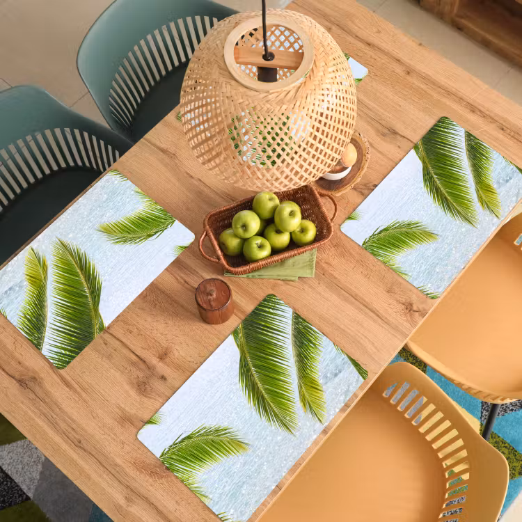 Placemat - 6 stuks - Boom - Bladeren - Water - Tropisch - Groen — 6
