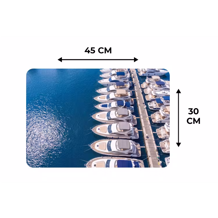 Placemat - 6 stuks - Boot - Jachthaven - Water - Zomer - Blauw — 3