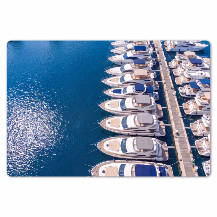 Placemat - 6 stuks - Boot - Jachthaven - Water - Zomer - Blauw — 7
