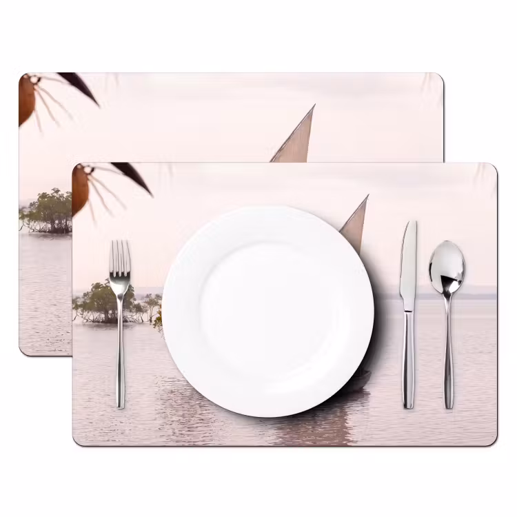 Placemat - 6 stuks - Boot - Zeil - Water - Tropisch - Natuur — 2