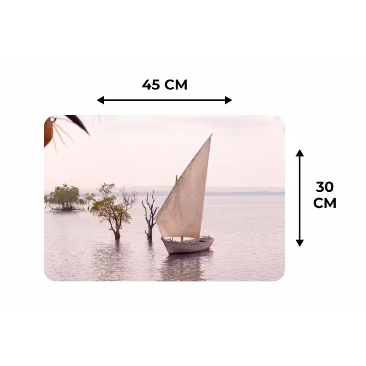 Placemat - 6 stuks - Boot - Zeil - Water - Tropisch - Natuur — 3