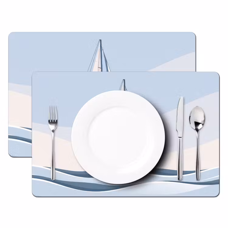 Placemat - 6 stuks - Boot - Zeil - Zee - Modern - Beige — 2