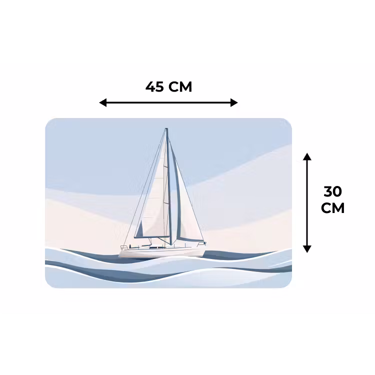 Placemat - 6 stuks - Boot - Zeil - Zee - Modern - Beige — 3