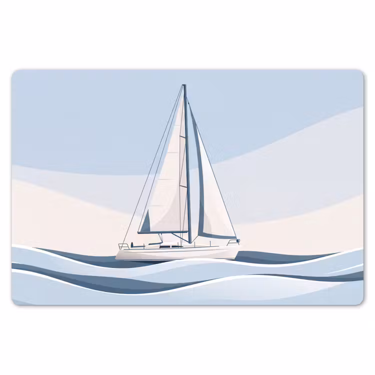 Placemat - 6 stuks - Boot - Zeil - Zee - Modern - Beige — 7