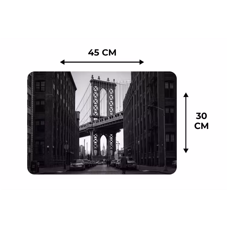 Placemat - 6 stuks - Brug - Stad - Architectuur - Modern - Zwart-wit — 3