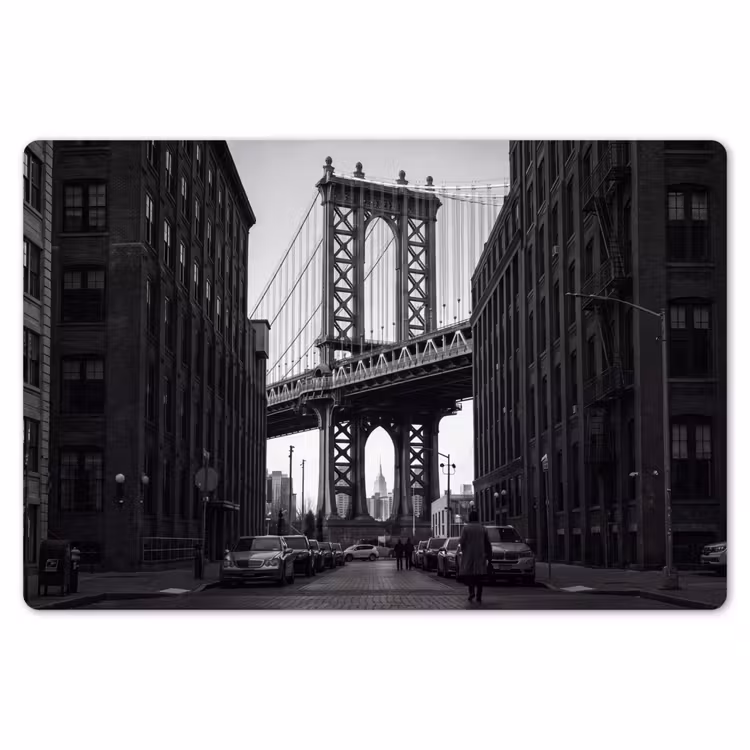 Placemat - 6 stuks - Brug - Stad - Architectuur - Modern - Zwart-wit — 7