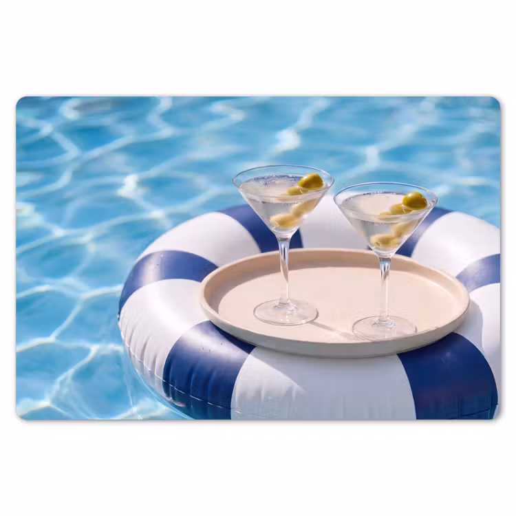 Placemat - 6 stuks - Cocktail - Zwembad - Zomer - Blauw — 7