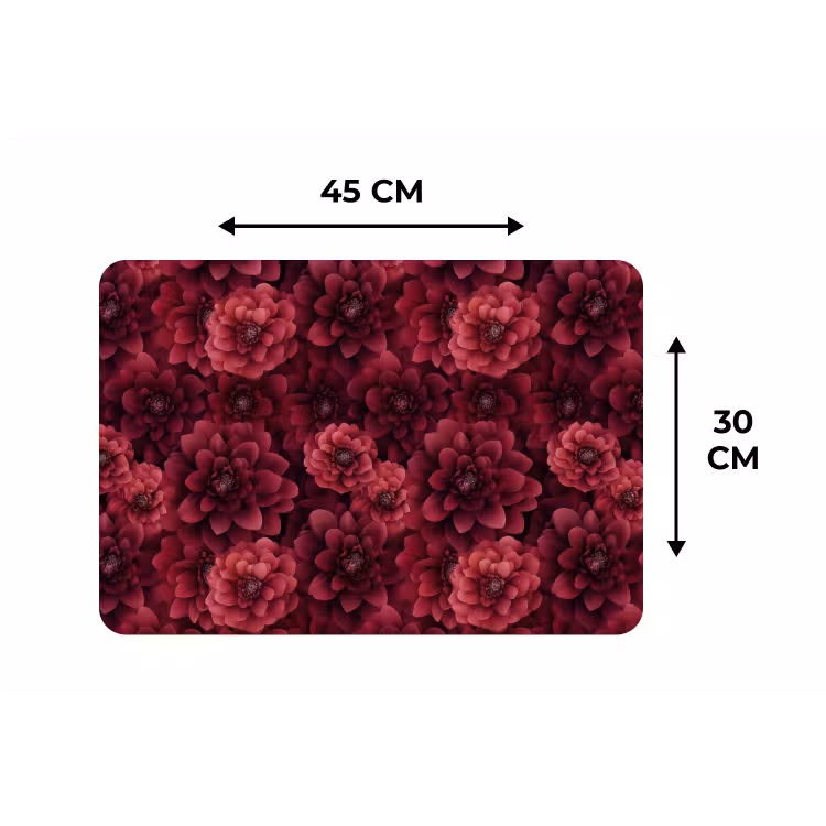 Placemat - 6 stuks - Dahlias - Bloemen - Rood — 3