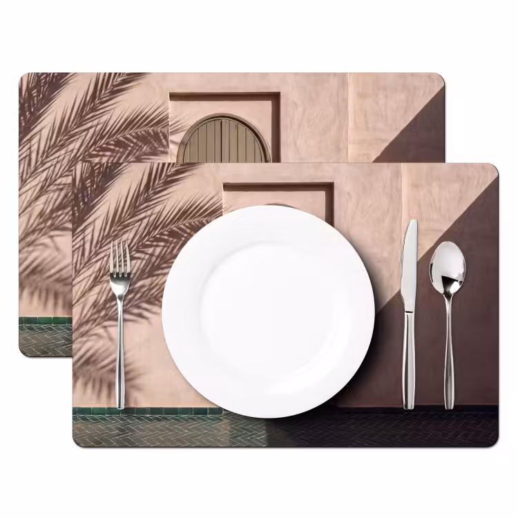 Placemat - 6 stuks - Deur - Hout - Architectuur - Groen - Rustiek — 2