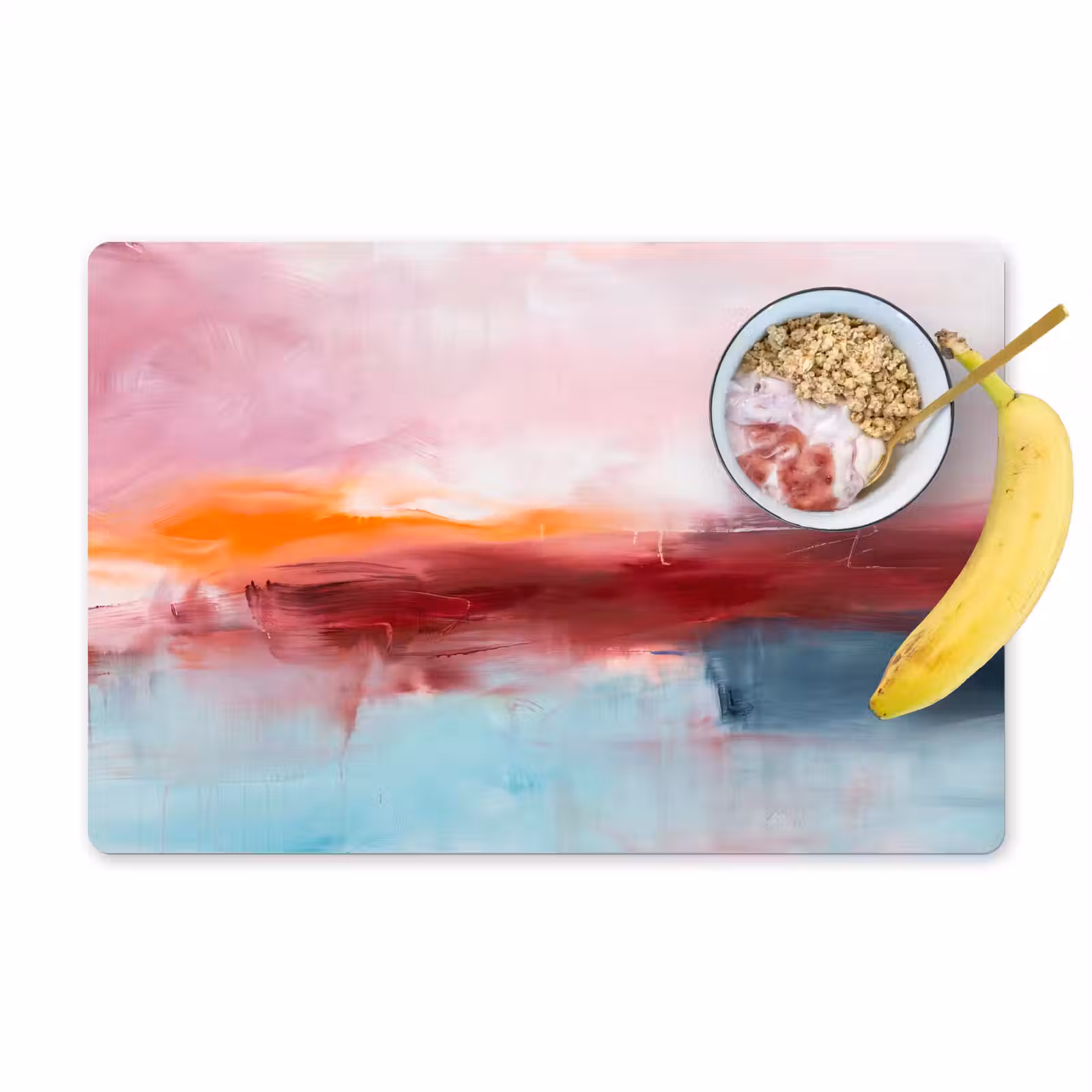 Placemat - 6 stuks - Abstract - Kleuren - Modern - Kunst - Roze — 1