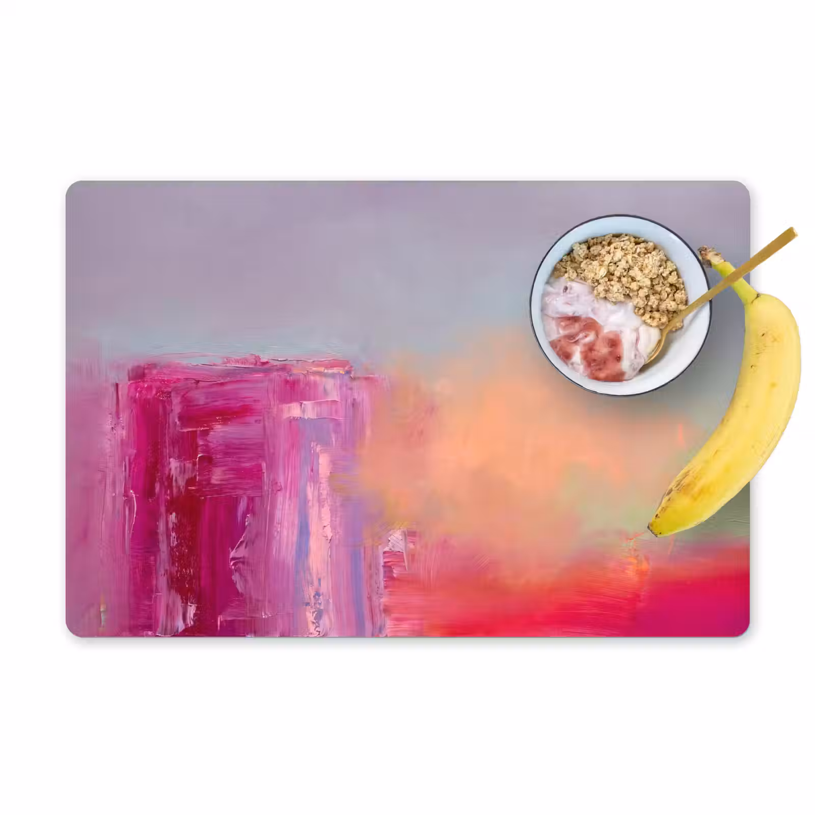 Placemat - 6 stuks - Abstract - Kleuren - Modern - Roze — 1