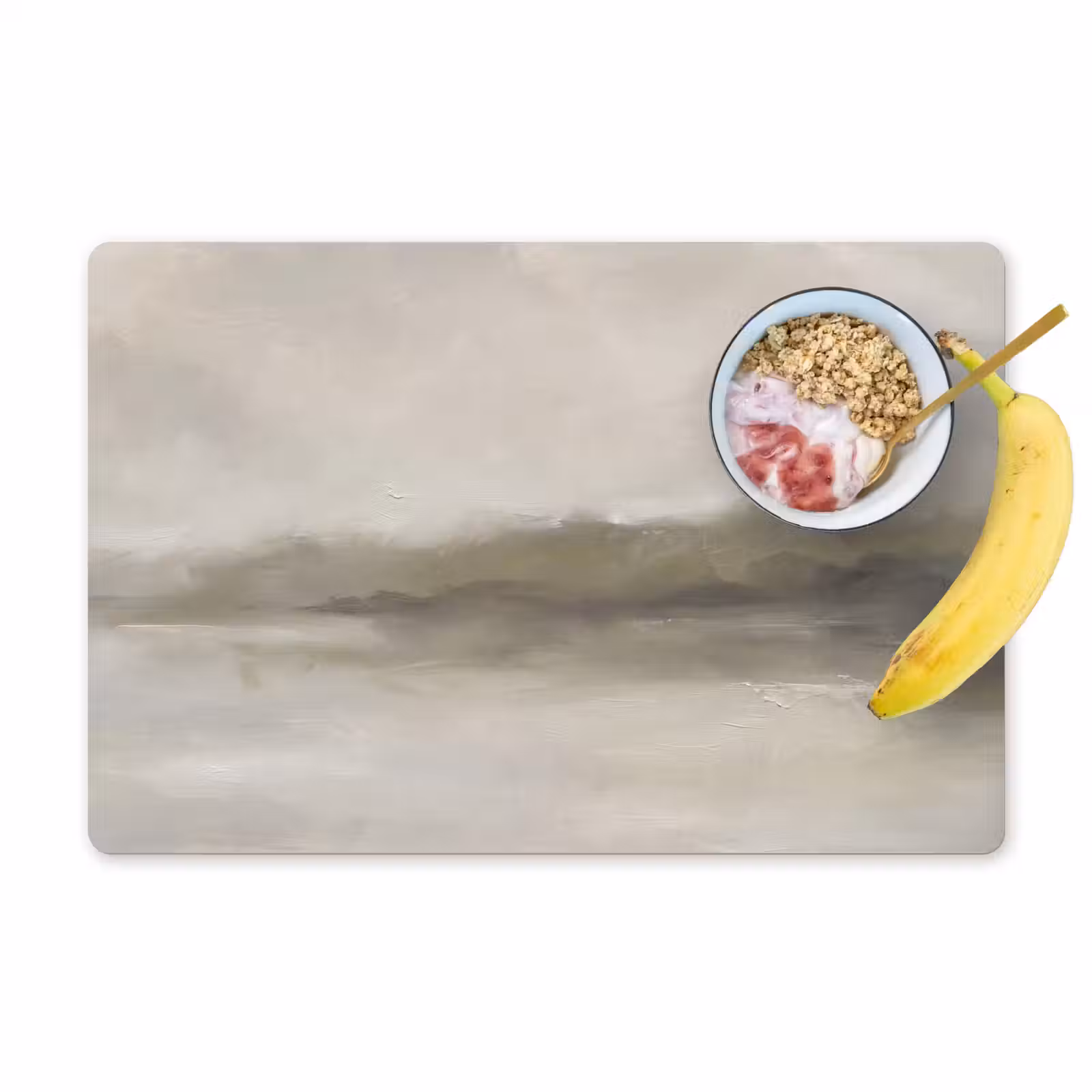 Placemat - 6 stuks - Abstract - Landschap - Nevel - Modern - Grijs — 1