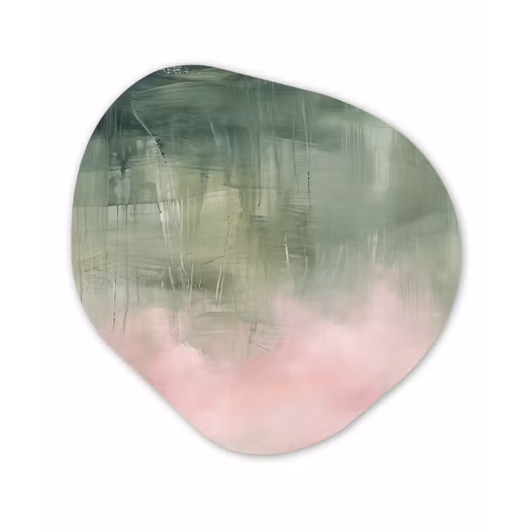 Organische vorm aluminium - Kunst - Abstract - Modern - Groen - Roze — 1