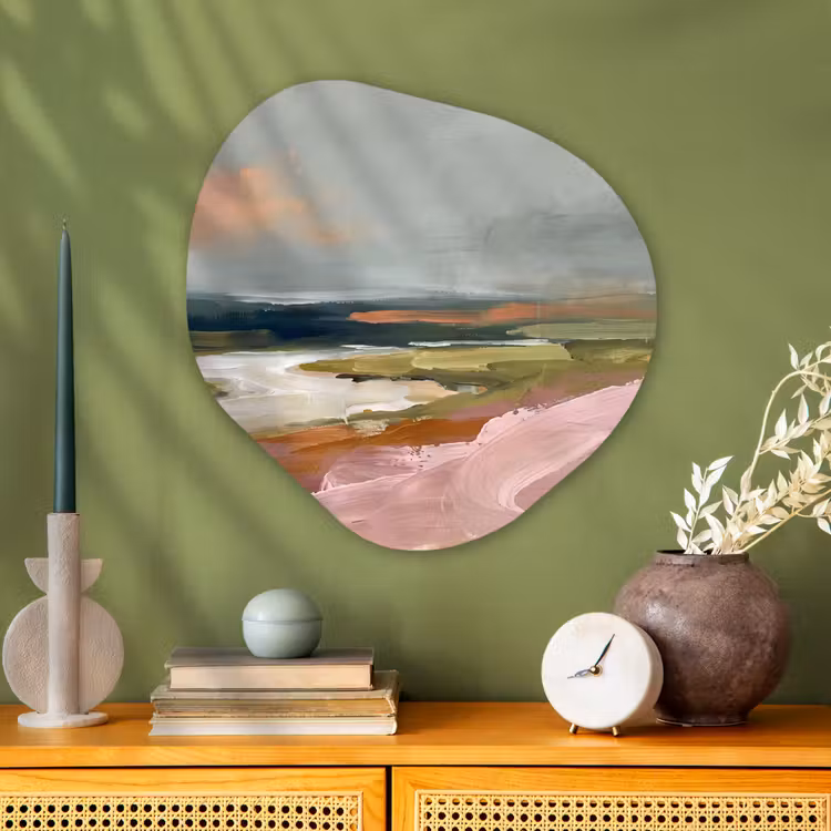 Organische vorm aluminium - Landschap - Rivier - Abstract - Roze - Groen — 2