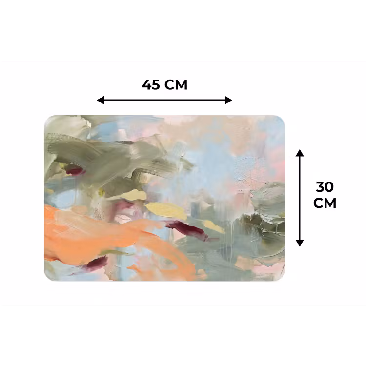 Placemat - 6 stuks - Abstract - Borstelstreken - Kunst - Modern - Pastel — 3