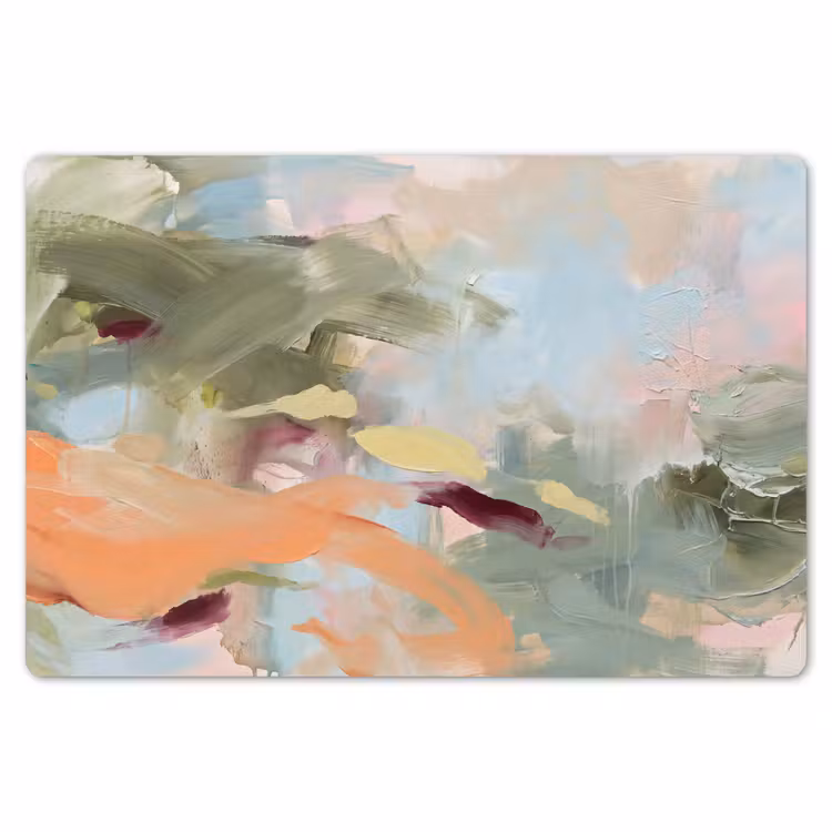 Placemat - 6 stuks - Abstract - Borstelstreken - Kunst - Modern - Pastel — 7
