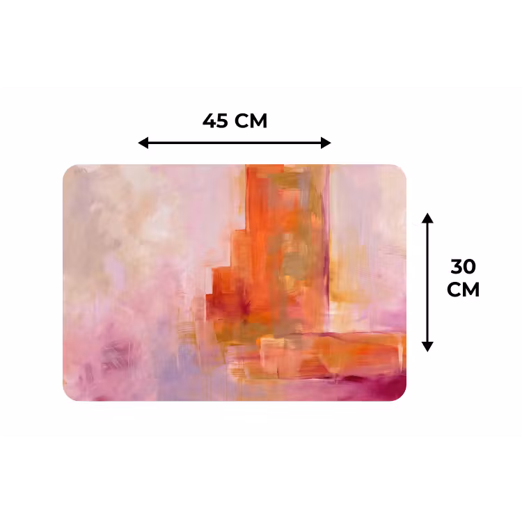 Placemat - 6 stuks - Abstract - Borstelstreken - Kunst - Paars - Goud — 3