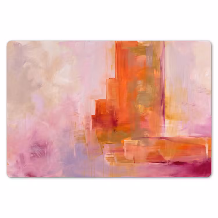 Placemat - 6 stuks - Abstract - Borstelstreken - Kunst - Paars - Goud — 7