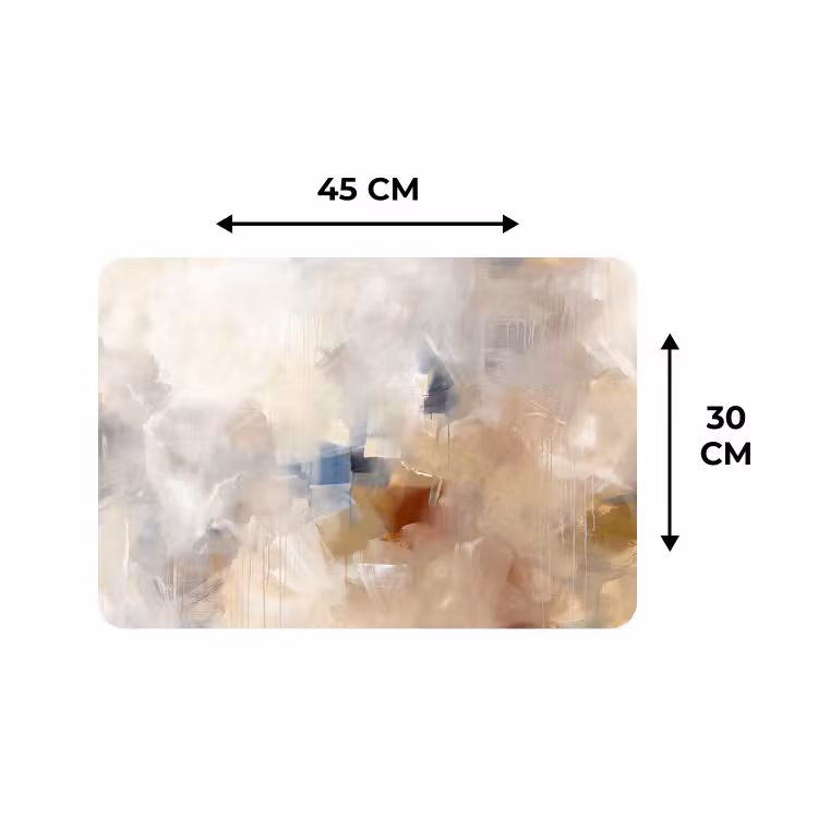 Placemat - 6 stuks - Abstract - Borstelstreken - Modern - Beige - Kunst — 3
