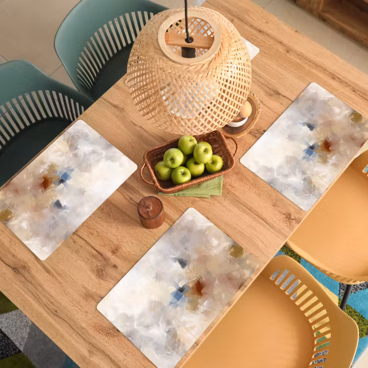 Placemat - 6 stuks - Abstract - Borstelstreken - Modern - Beige - Kunst — 6