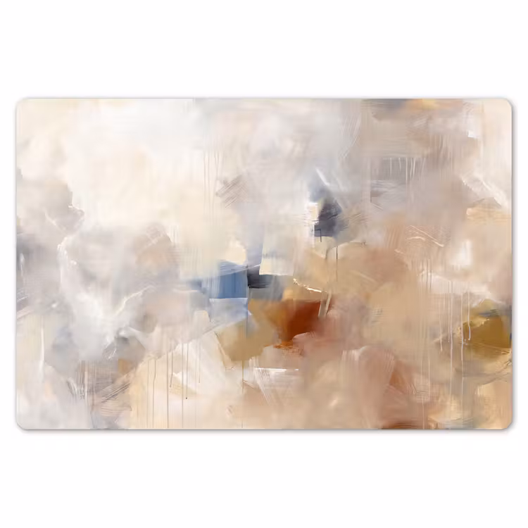 Placemat - 6 stuks - Abstract - Borstelstreken - Modern - Beige - Kunst — 7