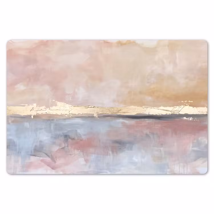 Placemat - 6 stuks - Abstract - Horizontaal - Kunst - Roze - Goud — 7