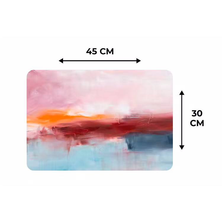 Placemat - 6 stuks - Abstract - Kleuren - Modern - Kunst - Roze — 3