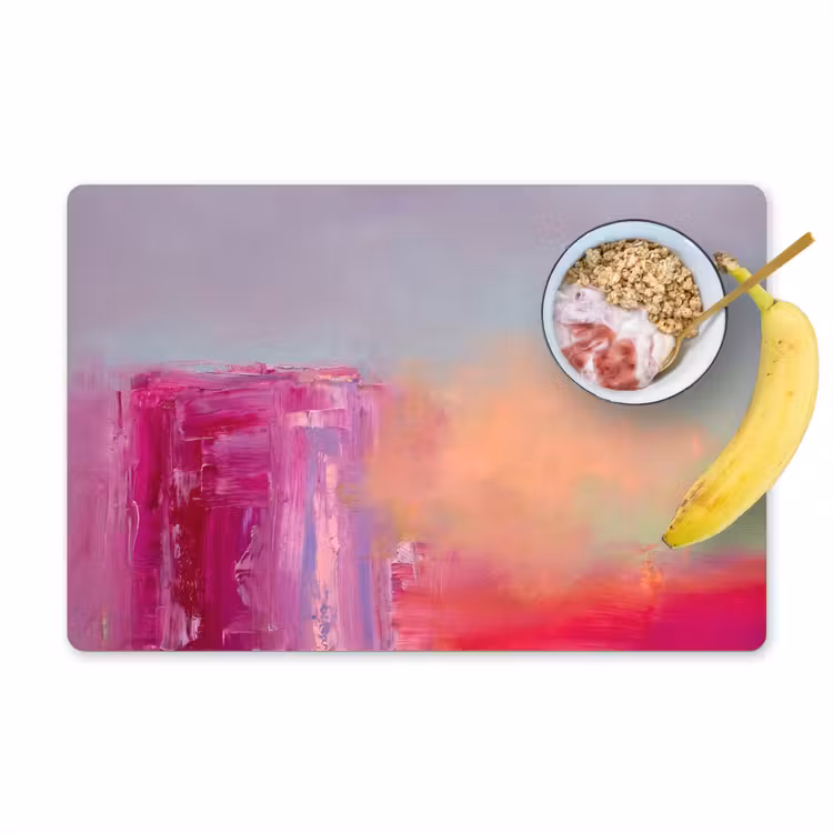 Placemat - 6 stuks - Abstract - Kleuren - Modern - Roze — 1