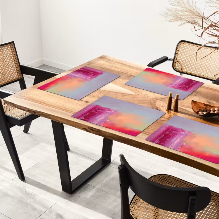Placemat - 6 stuks - Abstract - Kleuren - Modern - Roze — 5