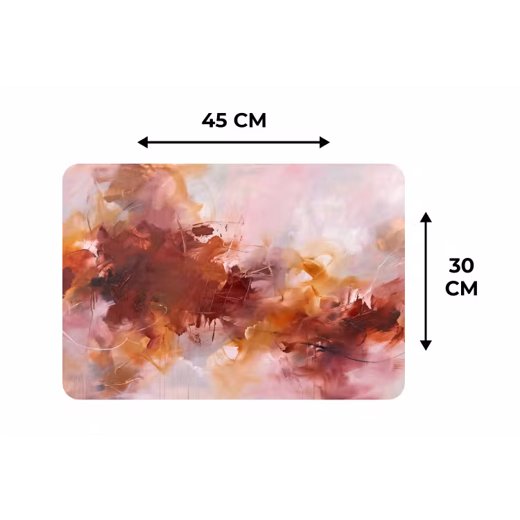 Placemat - 6 stuks - Abstract - Kleurrijk - Kunst - Modern - Roze-Rood — 3