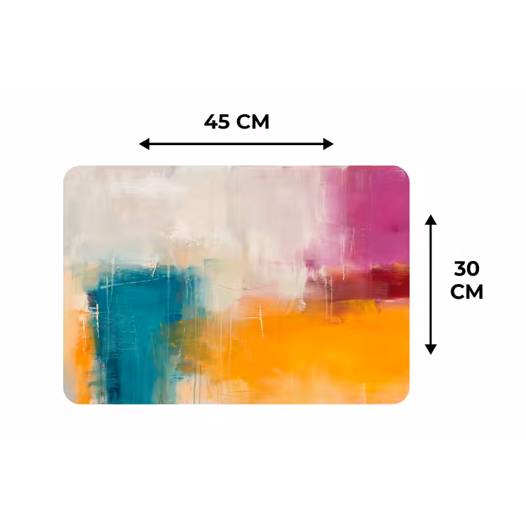 Placemat - 6 stuks - Abstract - Kleurrijk - Modern - Kunst - Oranje — 3
