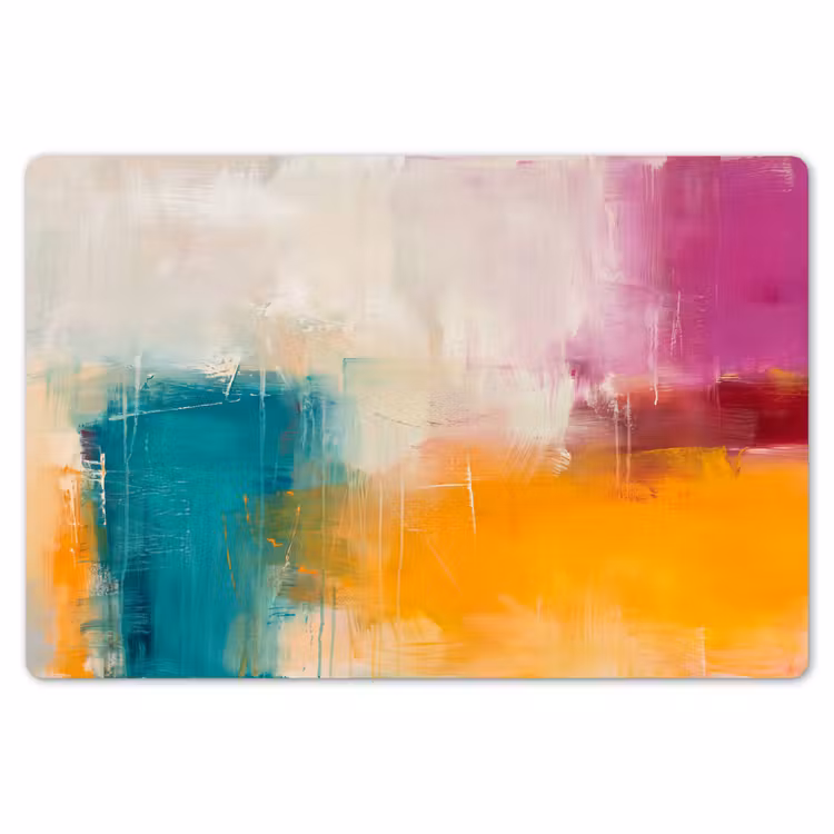 Placemat - 6 stuks - Abstract - Kleurrijk - Modern - Kunst - Oranje — 7