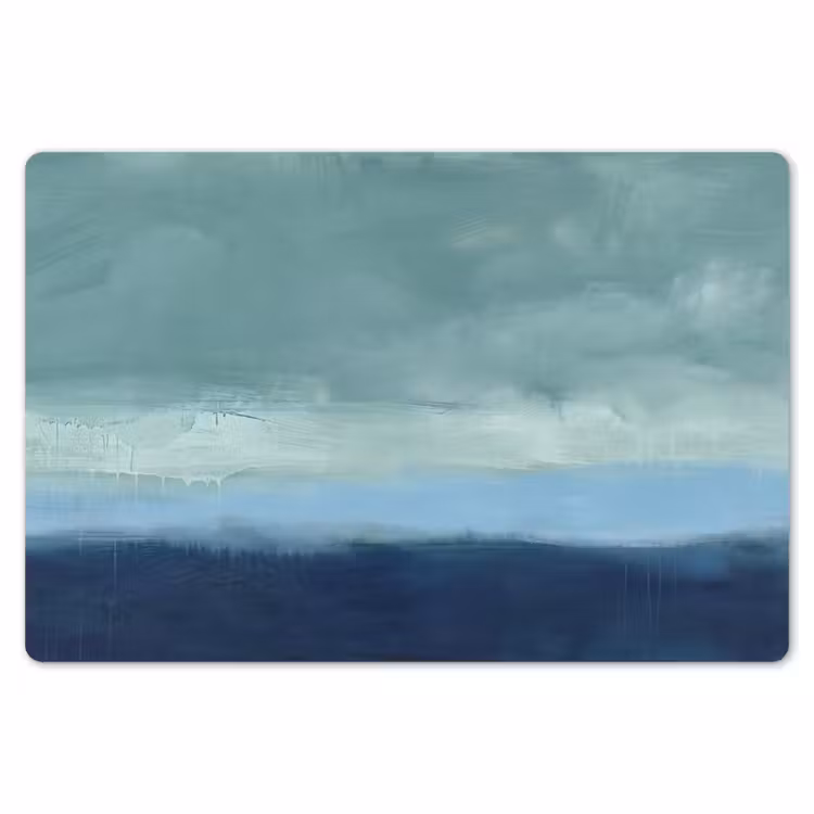 Placemat - 6 stuks - Abstract - Lagen - Rust - Modern - Blauw — 7