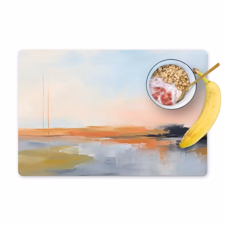 Placemat - 6 stuks - Abstract - Landschap - Horizon - Modern - Kleurrijk — 1