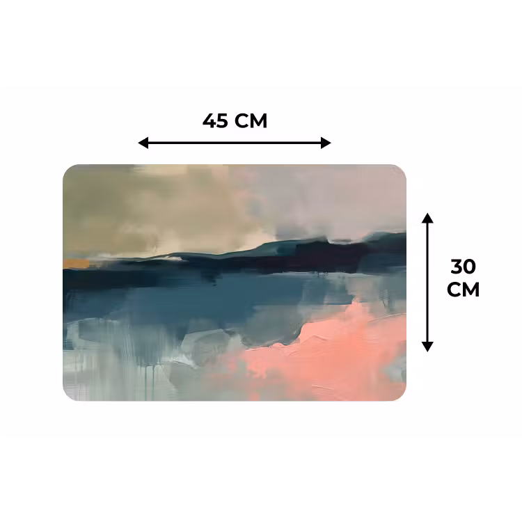 Placemat - 6 stuks - Abstract - Landschap - Kunst - Modern - Groen - Blauw — 3