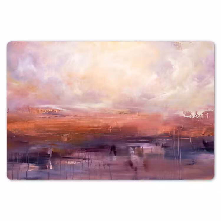 Placemat - 6 stuks - Abstract - Landschap - Modern - Paars - Oranje — 7