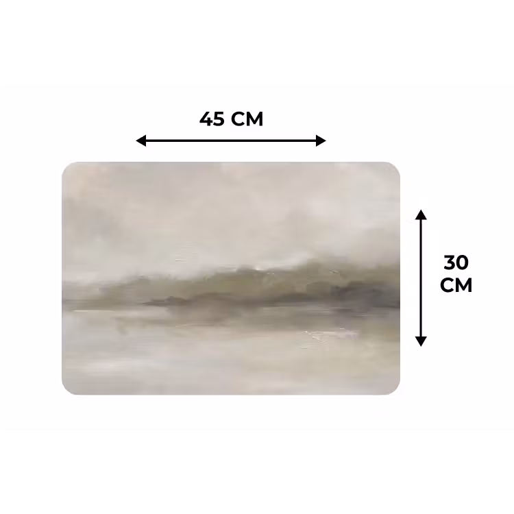 Placemat - 6 stuks - Abstract - Landschap - Nevel - Modern - Grijs — 3