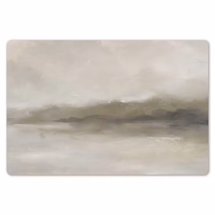 Placemat - 6 stuks - Abstract - Landschap - Nevel - Modern - Grijs — 7