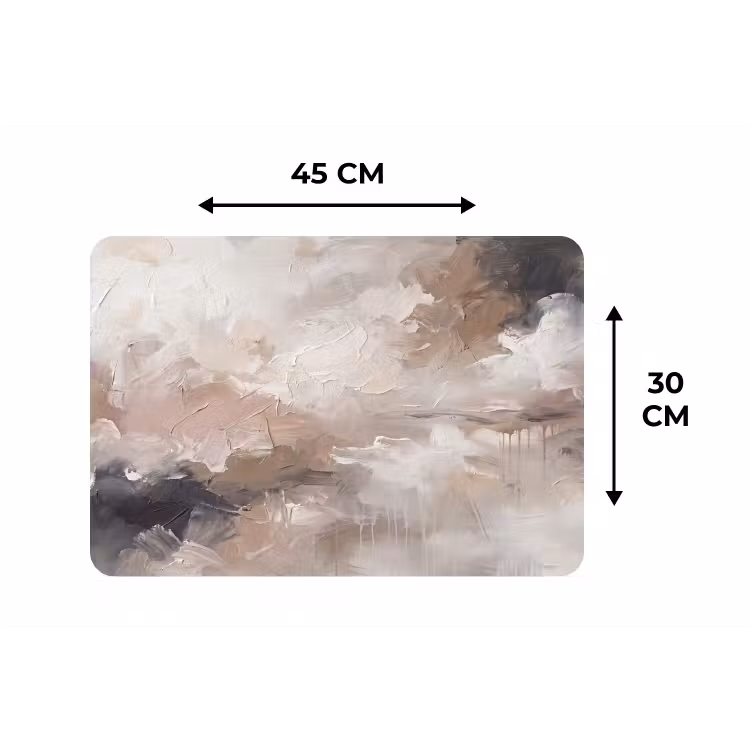 Placemat - 6 stuks - Abstract - Textuur - Kunst - Modern - Beige — 3