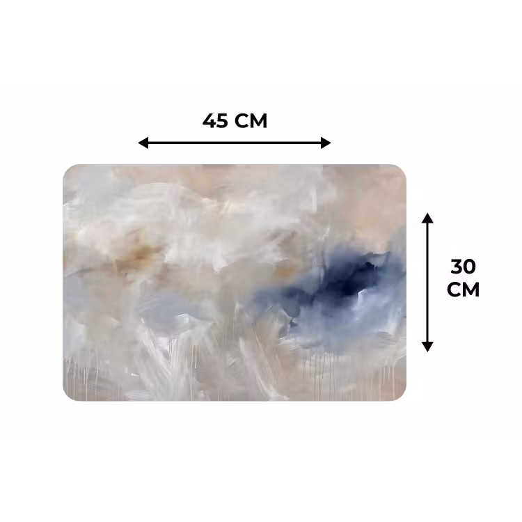 Placemat - 6 stuks - Abstract - Wolken - Sfeer - Modern - Beige — 3