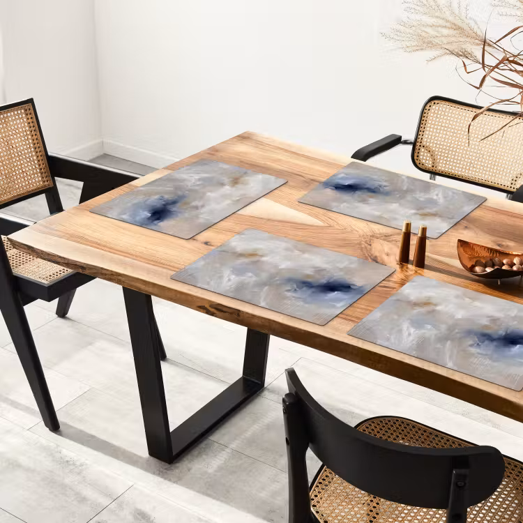 Placemat - 6 stuks - Abstract - Wolken - Sfeer - Modern - Beige — 5