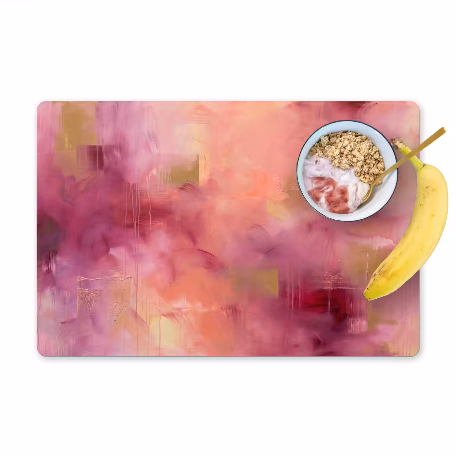 Placemat - 6 stuks - Abstract - Kleuren - Modern - Roze - Paars — 1