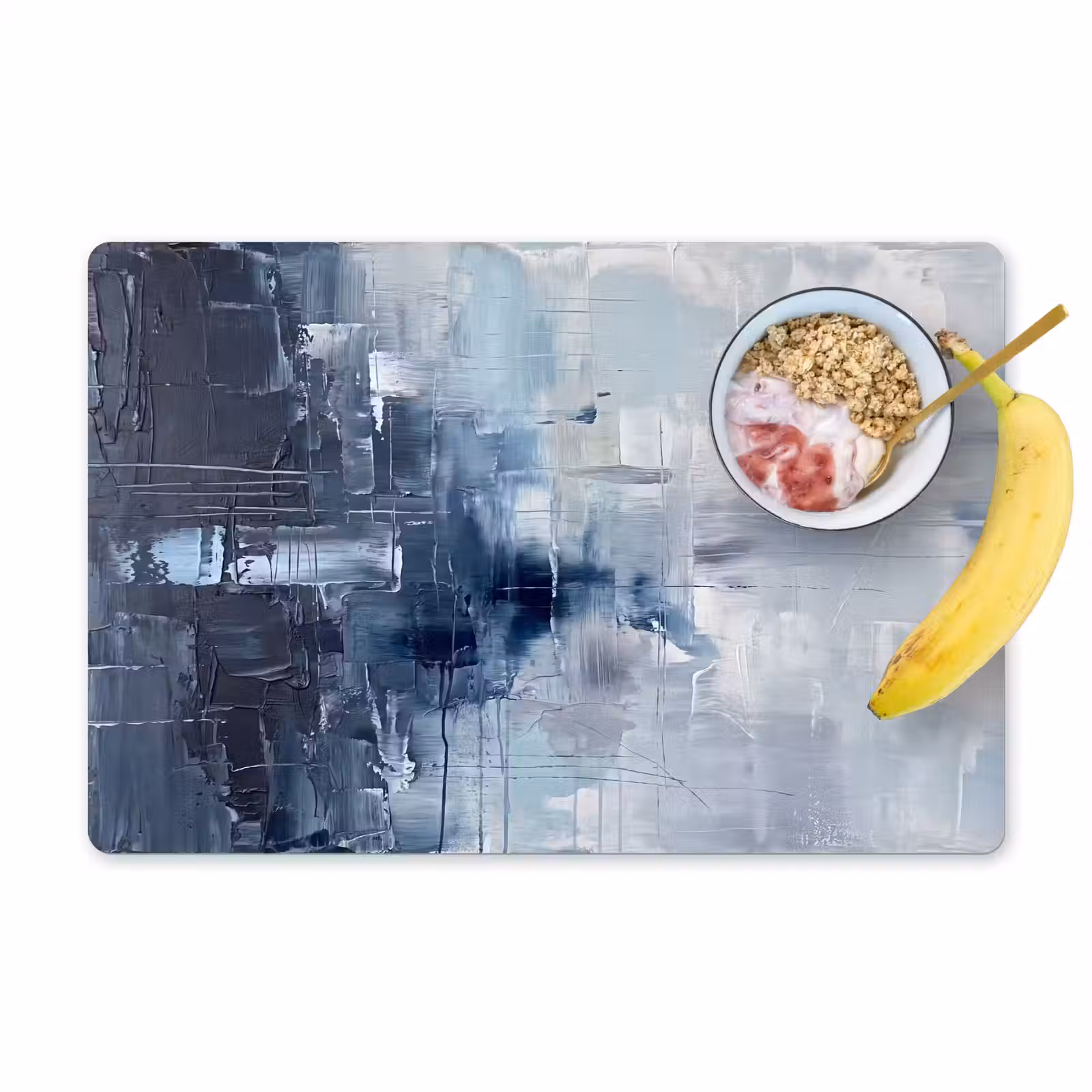 Placemat - 6 stuks - Abstract - Textuur - Kunst - Modern - Blauw — 1