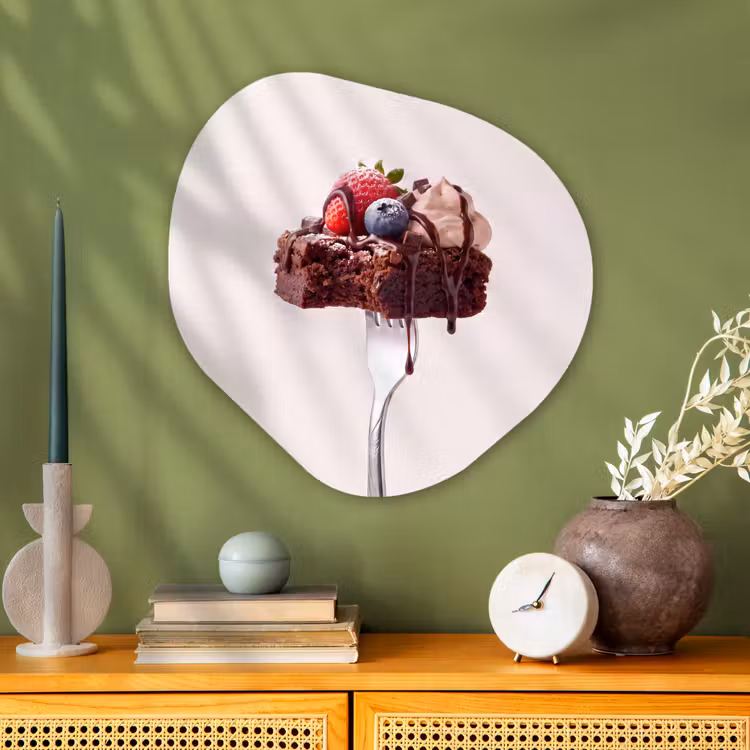 Organische vorm aluminium - Vork - brownie - aardbei — 2